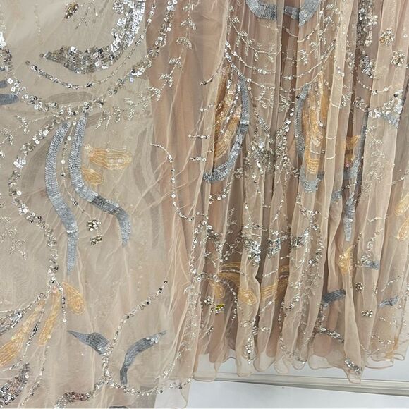 Mac Duggal 5217 Plus Size 14 Embellished Illusion Formal Evening Gown, Nude - Picture 7 of 16